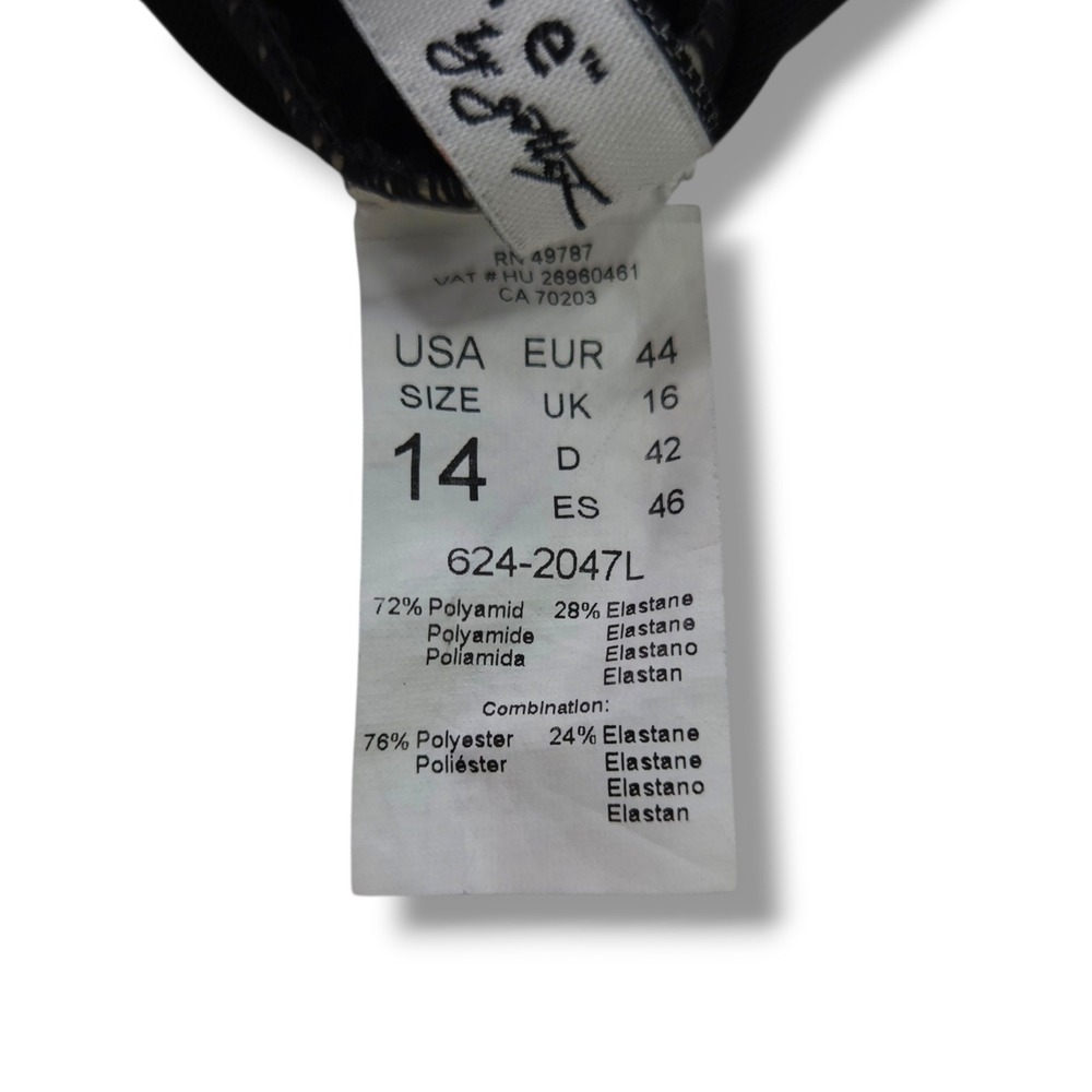 Profile By Gottex Tutti Frutti Swimdress Laser Cut Tummy Control Black White 14 - Picture 5 of 7